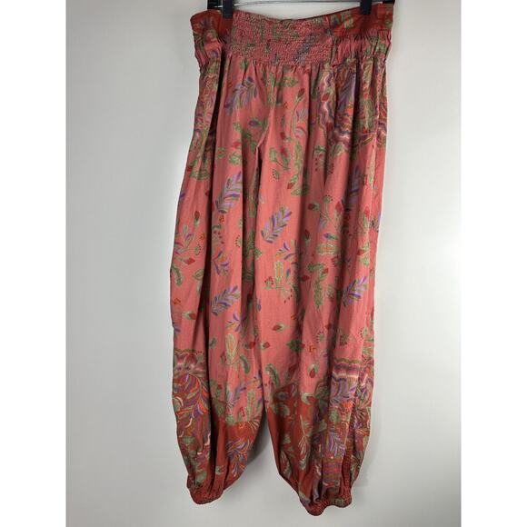 Free People After Glow Balloon Pants Printed Mid Rise Tapered Women's Size Small - Picture 7 of 14